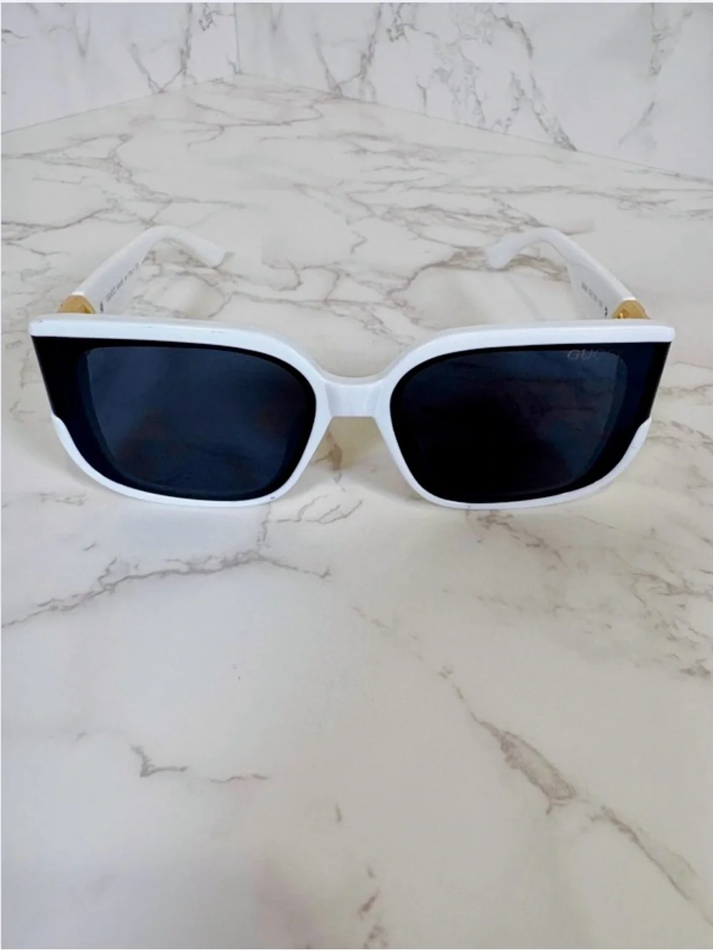 SUNGLASSES: Luxury White, Red, Green w/Golden Accents & GG Monogram, NWOT